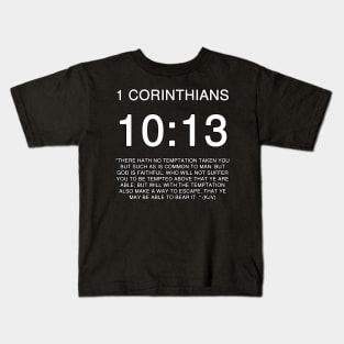 1 Corinthians 10:13 Bible Verse KJV Text Kids T-Shirt